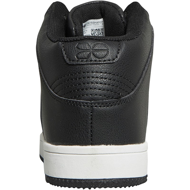 Crosshatch Junior Boys Alwick Hi-Top Trainers Black/White