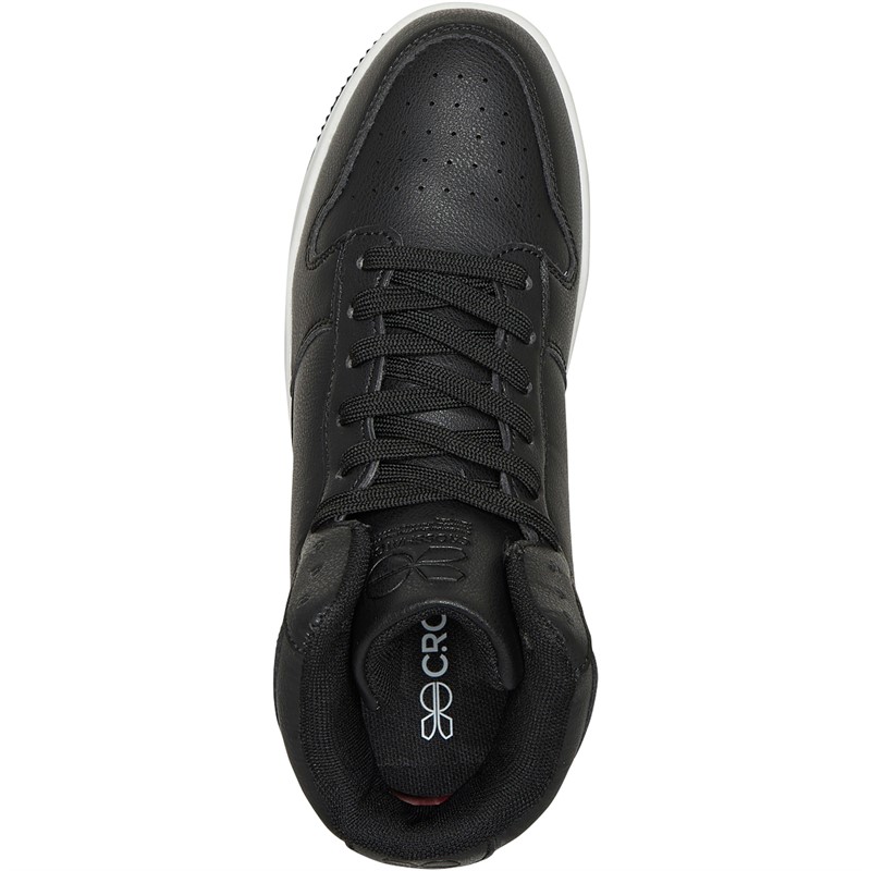 Crosshatch Junior Boys Alwick Hi-Top Trainers Black/White