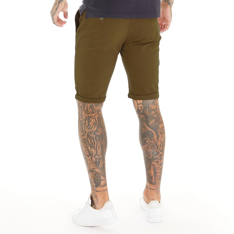 Crosshatch Mens Sinwood Chino Shorts Cinnamon