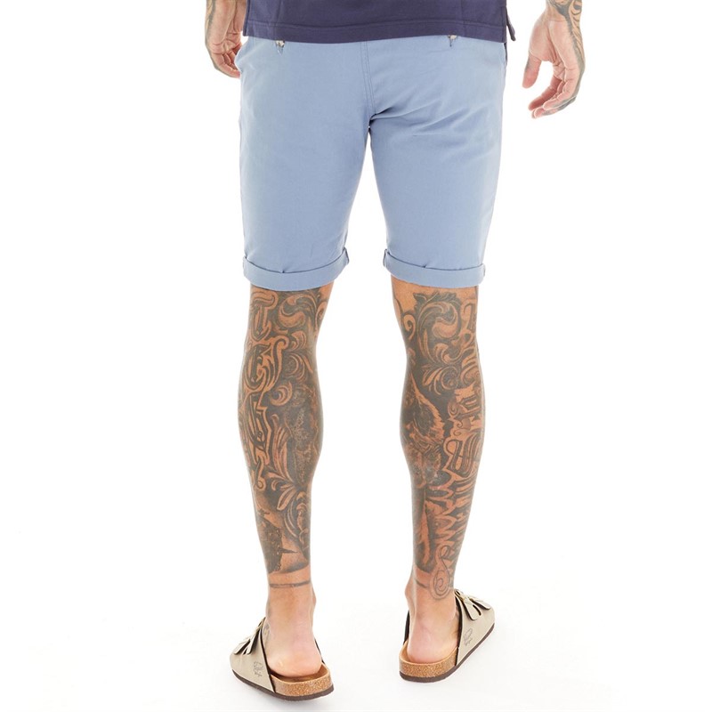 Crosshatch Mens Sinwood Chino Shorts Pale Blue