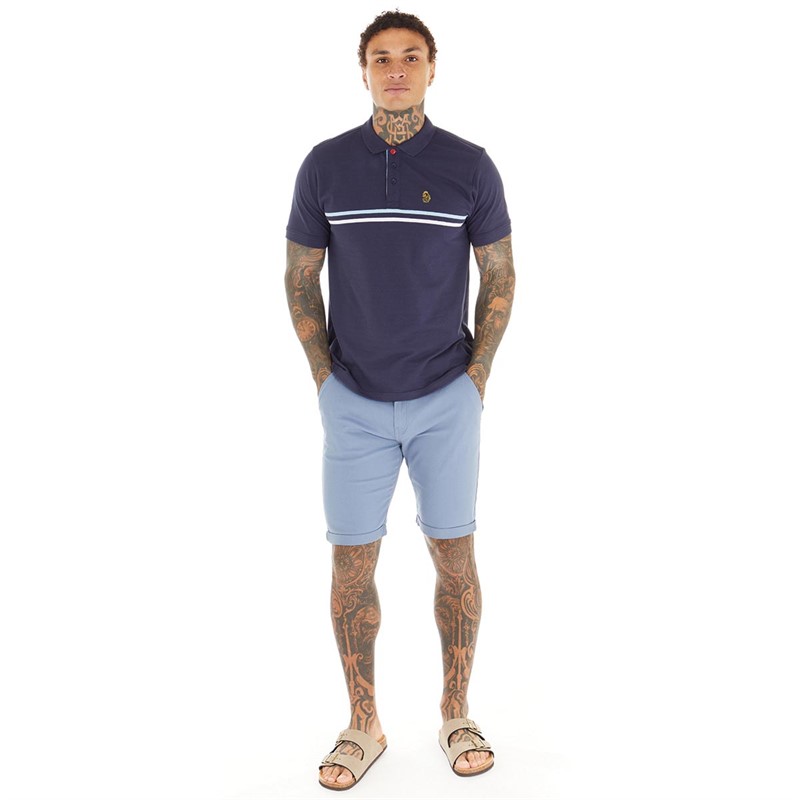 Crosshatch Mens Sinwood Chino Shorts Pale Blue