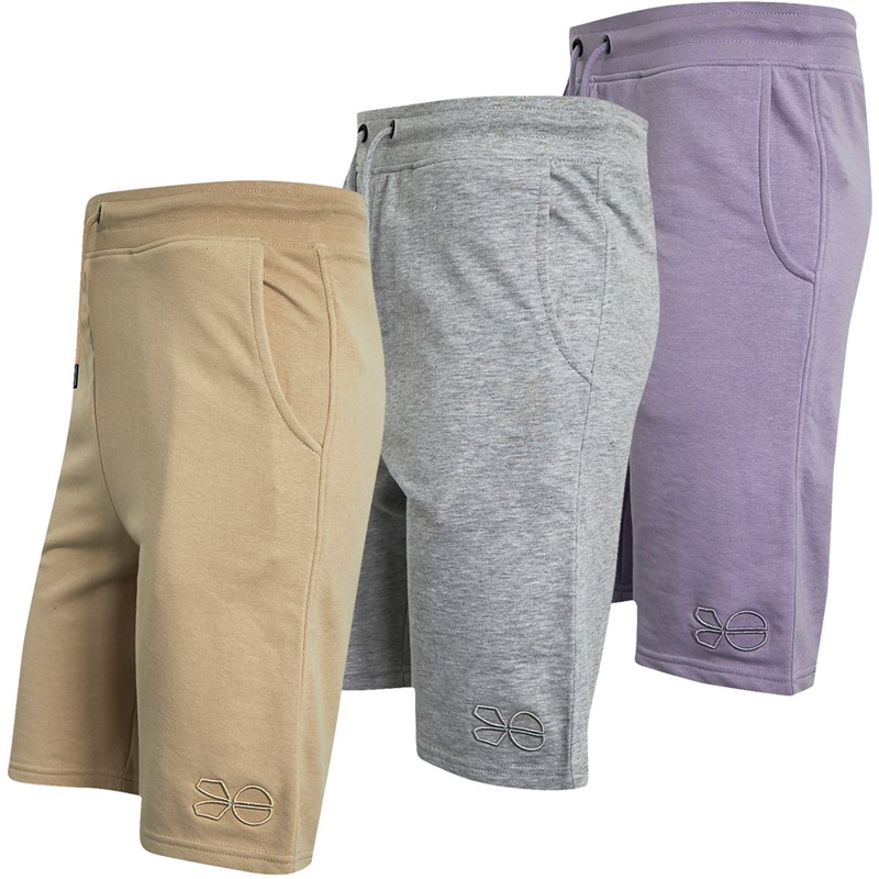 Crosshatch Mens Aydon Three Pack Jersey Shorts Assorted