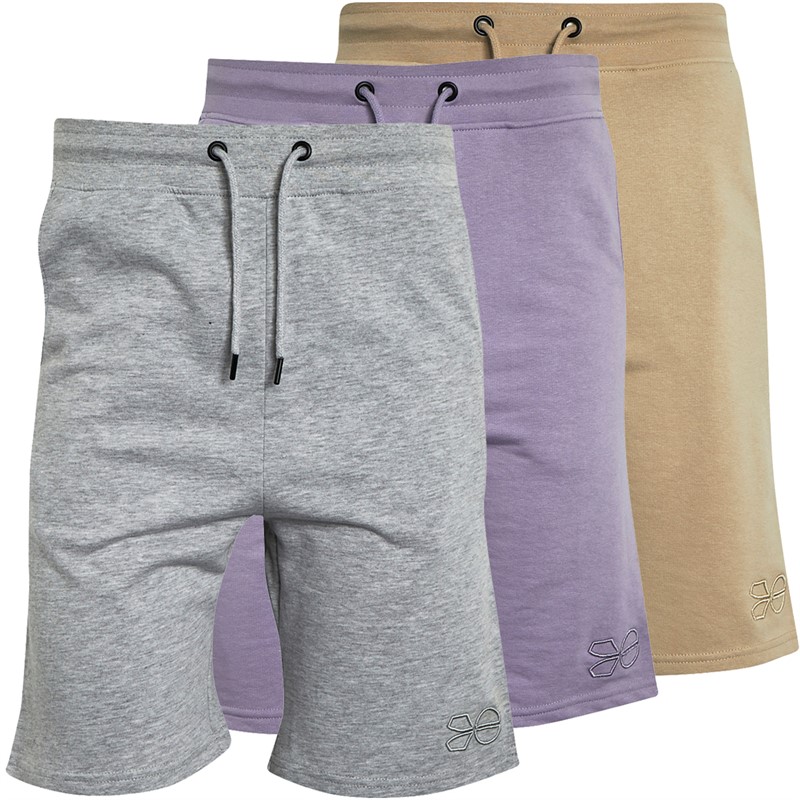 Crosshatch Mens Aydon Three Pack Jersey Shorts Assorted