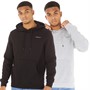 Crosshatch Herensweatshirt Traymax Twee-Pack Zwart/Grijs Melange