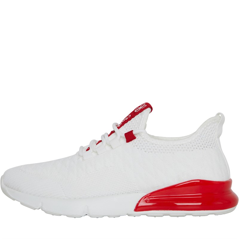 Crosshatch Junior Boys Smitlay Trainers White/Red