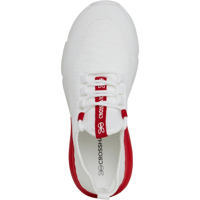 Crosshatch Junior Boys Smitlay Trainers White/Red