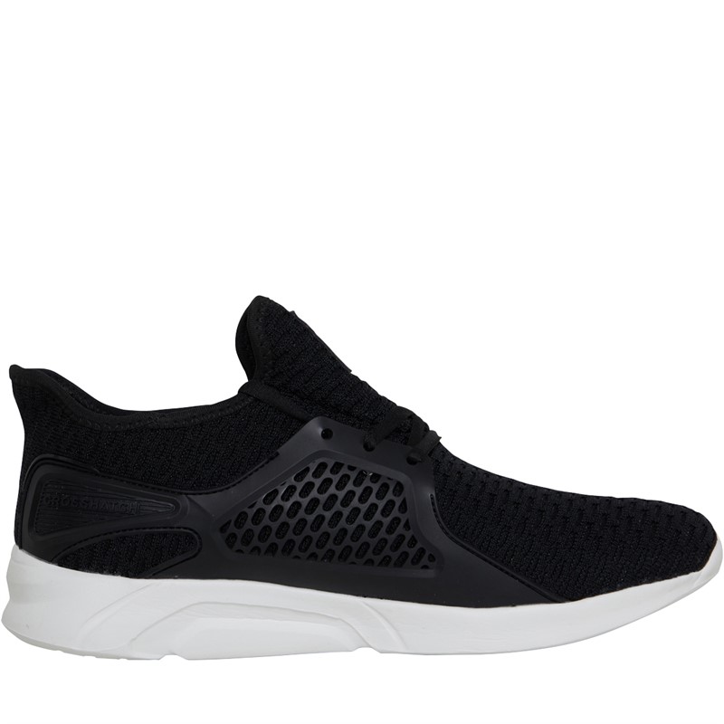 Crosshatch Mens Stonerock Trainers Black Mono