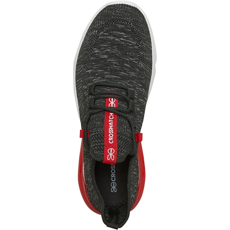 Crosshatch Mens Smitlay Trainers Black/Red