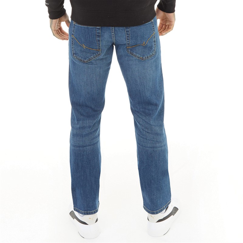 Crosshatch Mens Bandol Straight Fit Jeans Stone Wash