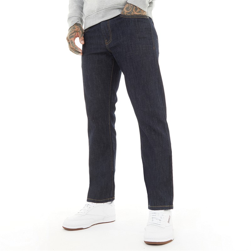 Crosshatch Mens Bandol Straight Fit Jeans Raw Wash