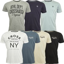 Crosshatch Mens Jackmap Seven Pack T-Shirts Navy/Blue/Grey Marl/White/Blue/Black/Off White