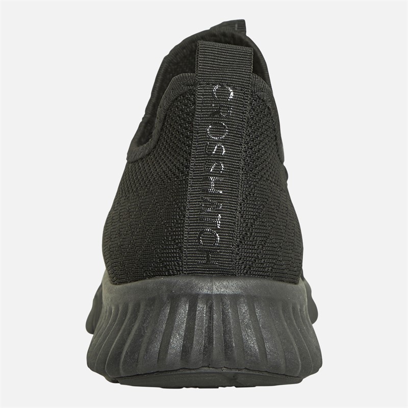 Crosshatch Mens Runout Trainers Black Mono