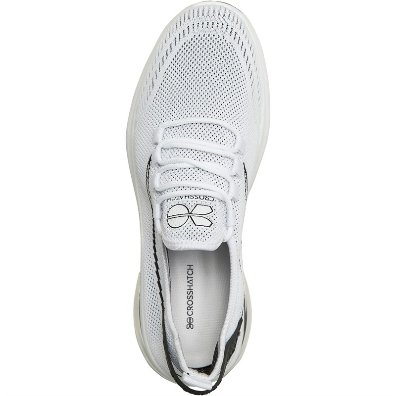 Crosshatch Mens Ballagyr Trainers White/Black