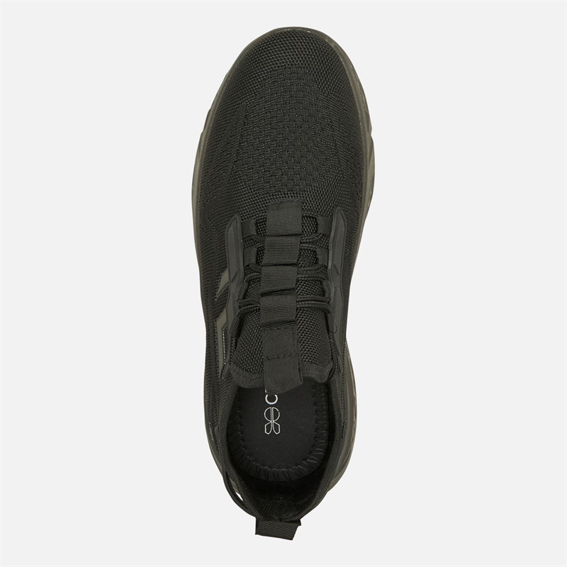 Crosshatch Mens Nantycaws Trainers Black Mono