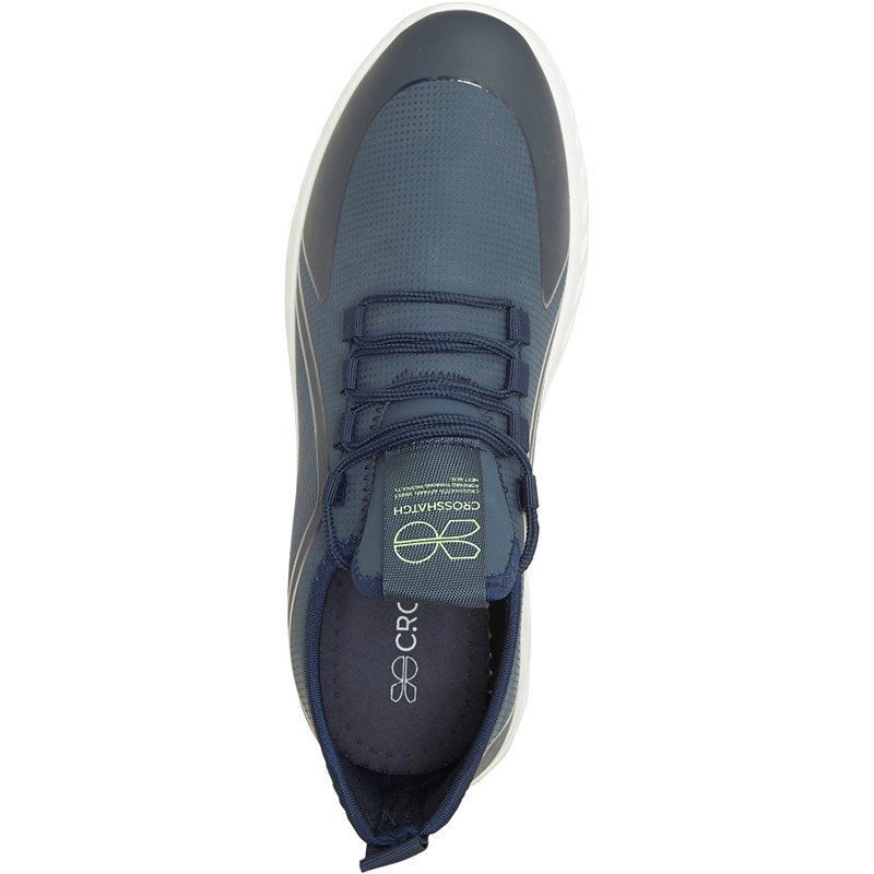 Crosshatch Mens Clarington Trainers Navy/White/Green