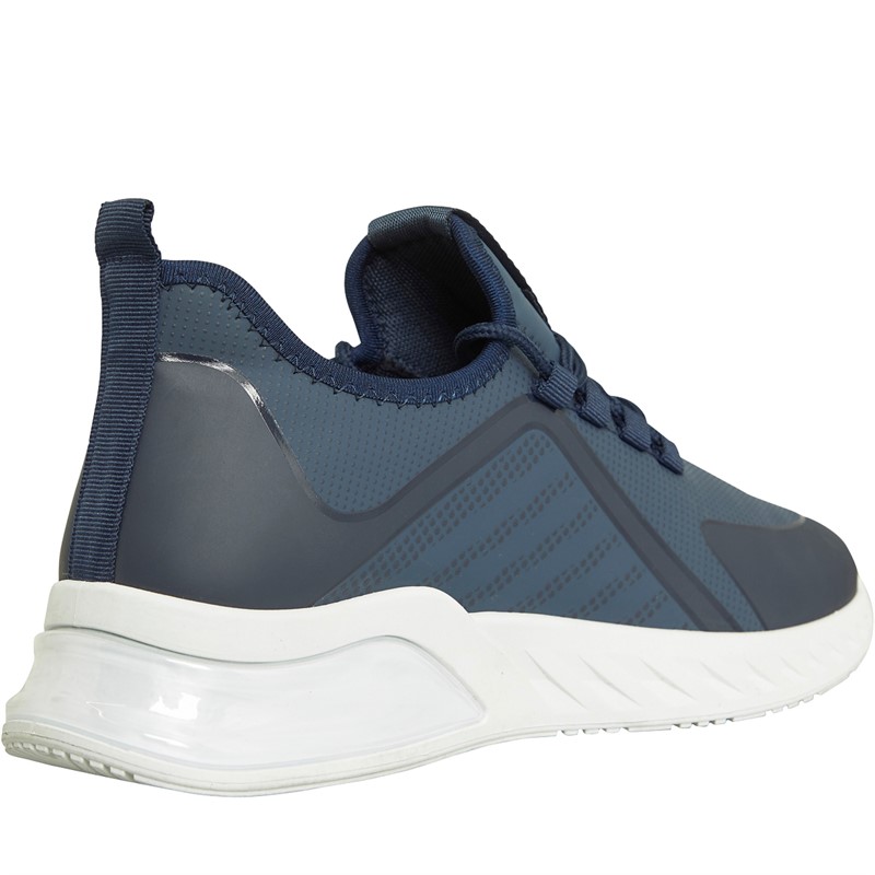 Crosshatch Mens Clarington Trainers Navy/White/Green