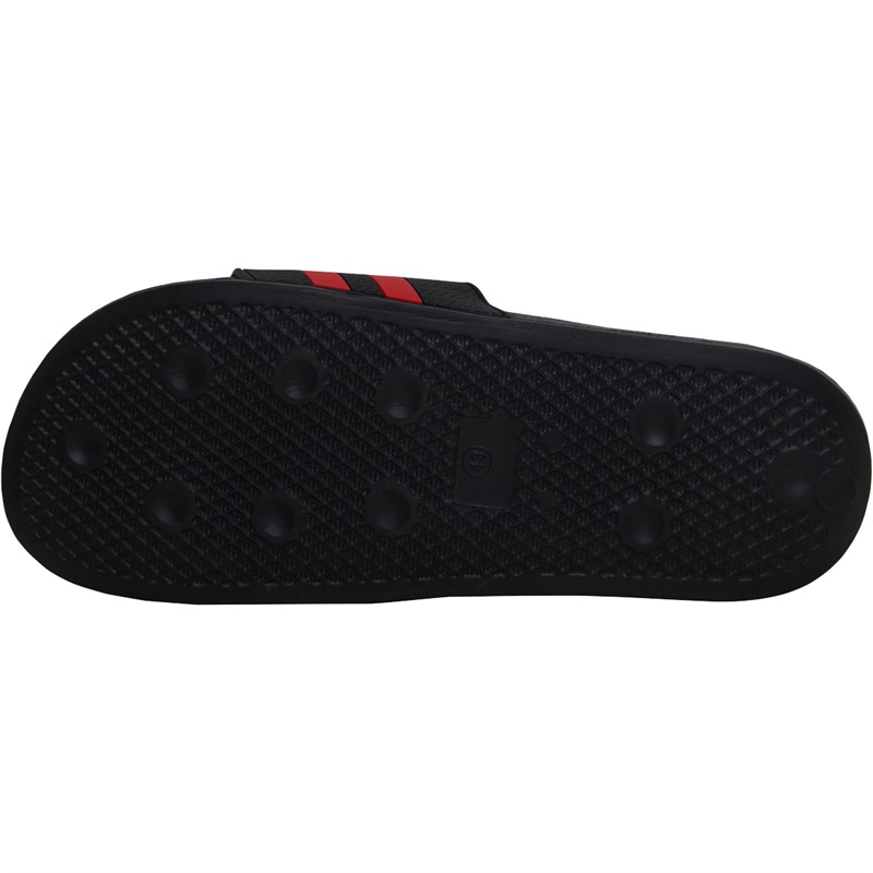 Crosshatch Mens Hamlax Sliders Black/Red