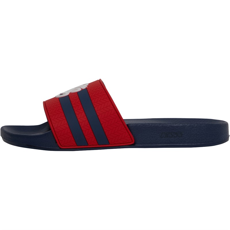 Crosshatch Junior Boys Hamlax Sliders Navy/Red