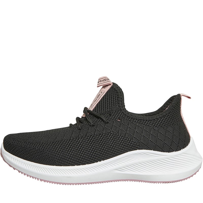 Crosshatch Womens Ridgeway Trainers Black/Pink