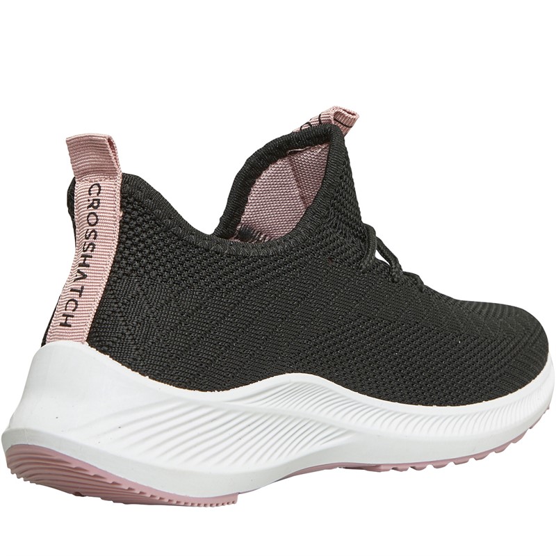 Crosshatch Womens Ridgeway Trainers Black/Pink