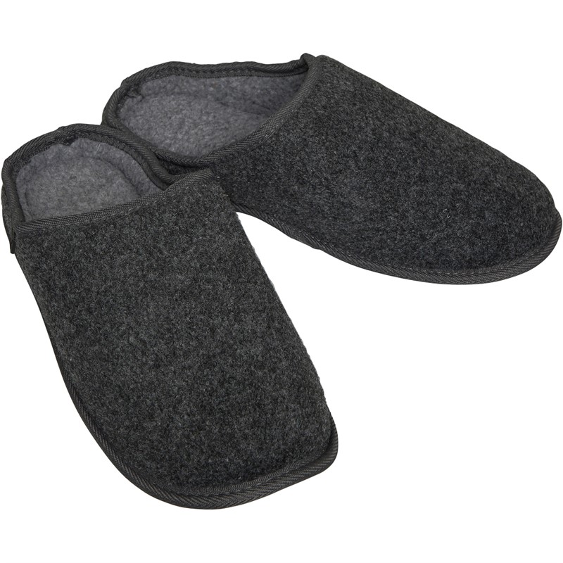 Crosshatch Heren Miyabi Fur Pantoffels Grijs