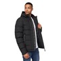 Crosshatch Heren Kampnew Gestikt Placket Jas Zwart