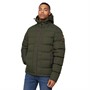 Crosshatch Jacke Herren Kampnew Geprägte Knopfleiste Dunkel Olive