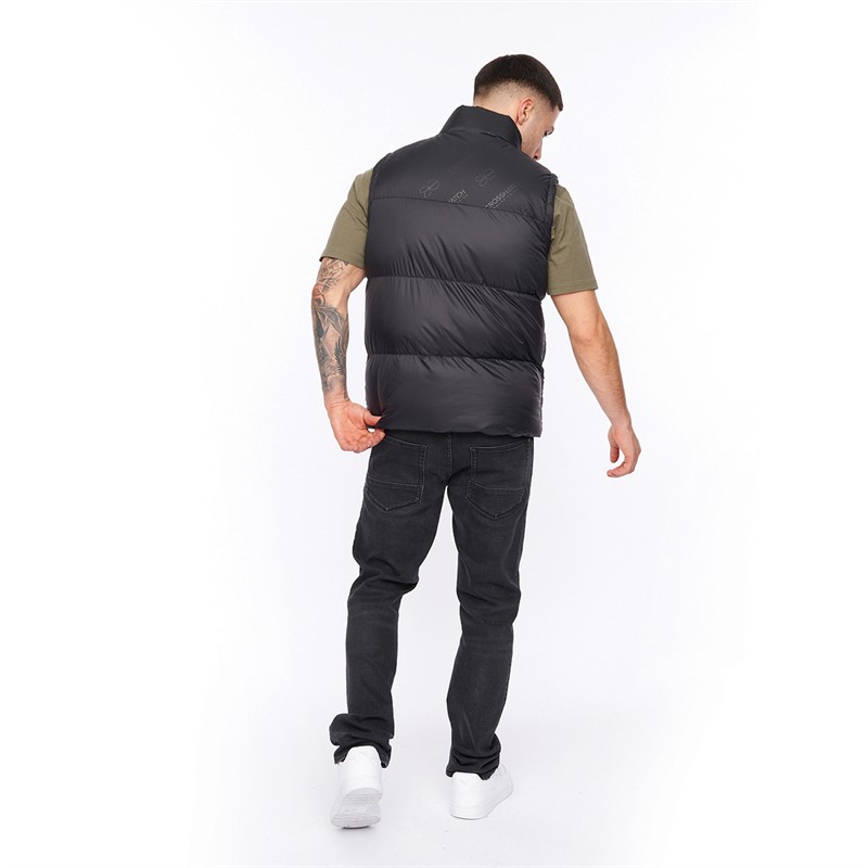 Crosshatch Heren Demerley Gewatteerd Gilet Zwart