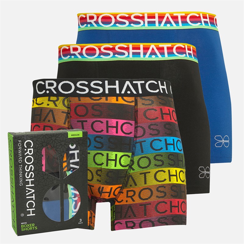 Crosshatch Męskie Mix Rainbow Bokserki Wielobarwny