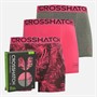 Crosshatch Mens Grimsby Three Pack Boxer Shorts Pink
