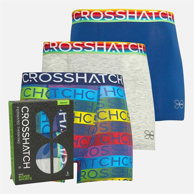 Crosshatch Męskie Mix Rainbow Bokserki Wielobarwny