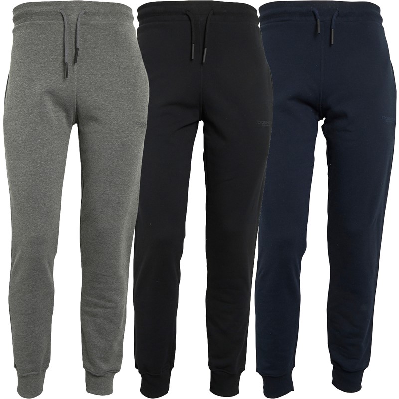 Crosshatch Mens Mayview Sustain Three Pack Joggers Black/Charcoal Marl/Navy