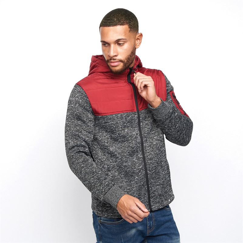 Crosshatch Heren Tradmace Fleece Wijn/Zwart