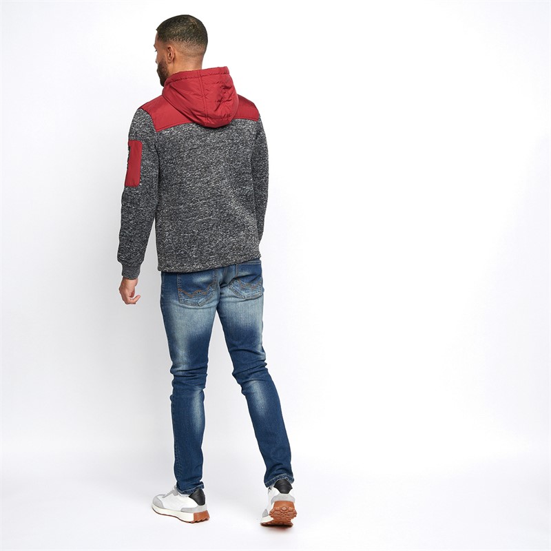 Crosshatch Heren Tradmace Fleece Wijn/Zwart