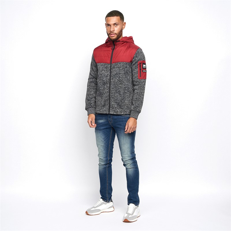 Crosshatch Heren Tradmace Fleece Wijn/Zwart