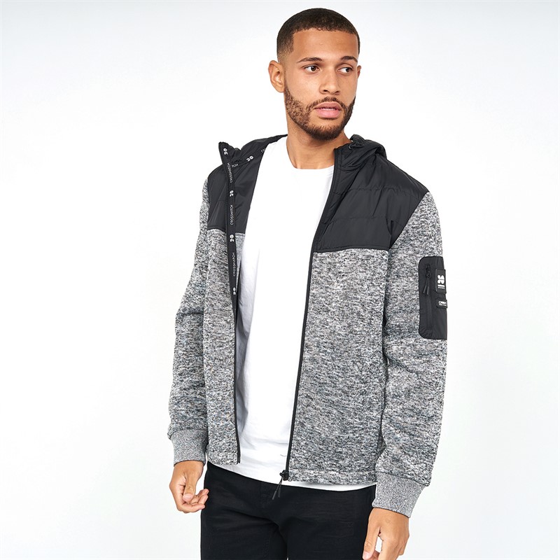 Crosshatch Heren Tradmace Fleece Zwart/Antraciet