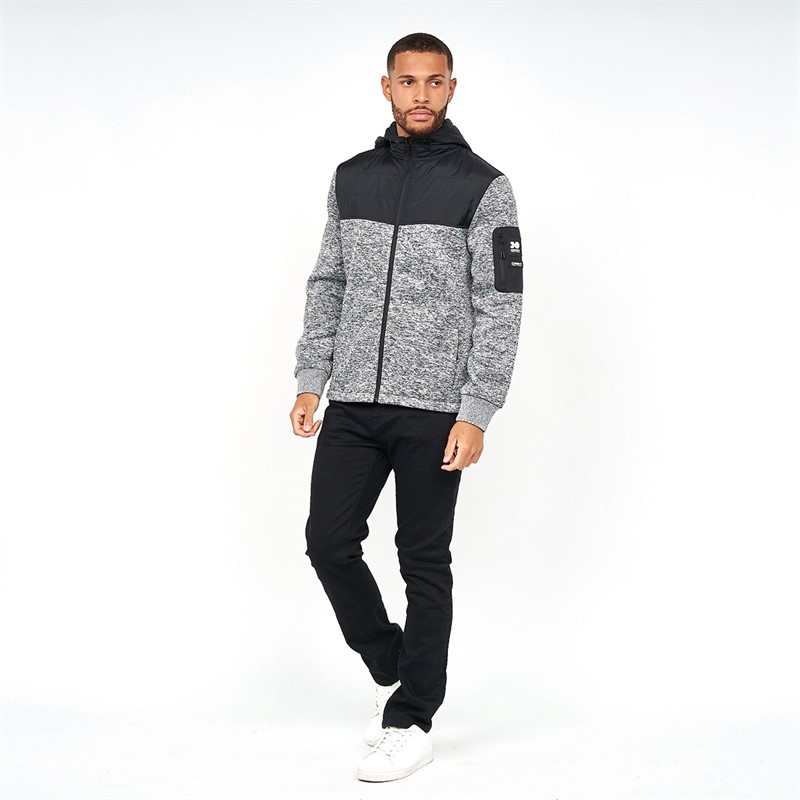 Crosshatch Heren Tradmace Fleece Zwart/Antraciet