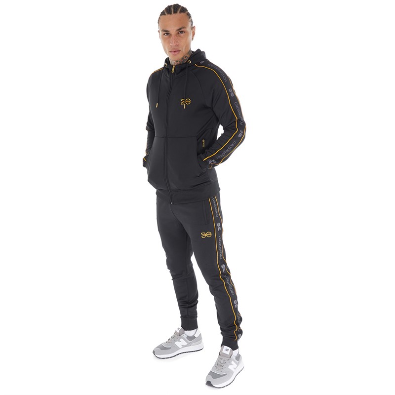 Crosshatch Mens Bexley Tracksuit Black