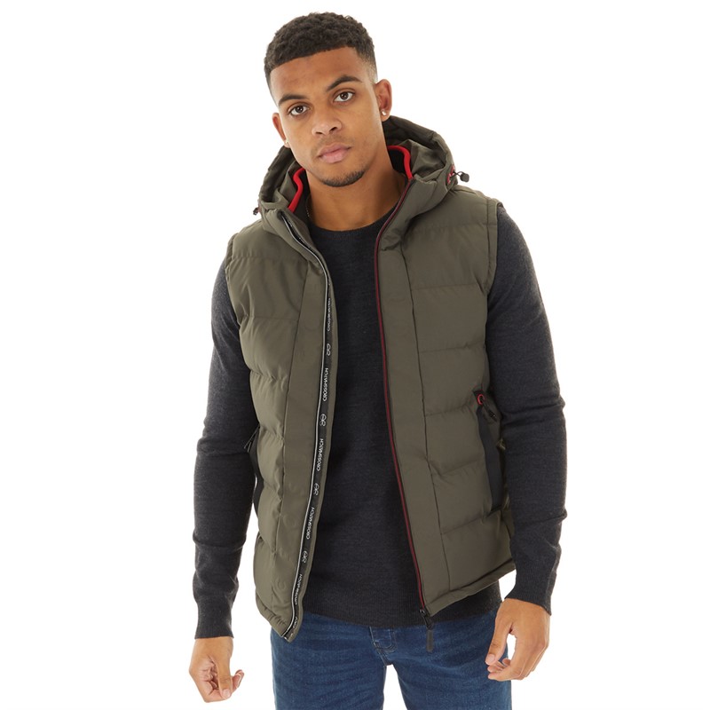 Crosshatch Mens Kampnew Gilet Dark Olive