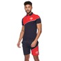 Crosshatch Herre Ventamoore Polo og Shorts Sæt Blå/Rød