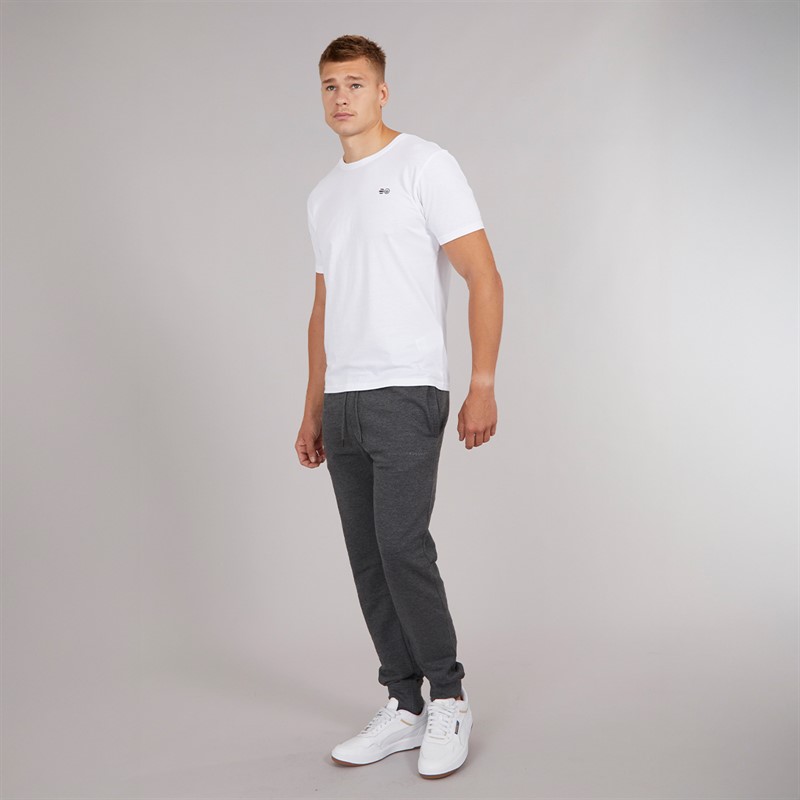 Crosshatch Mens Three Pack Mayview Joggers Black/Light Grey Marl/Navy