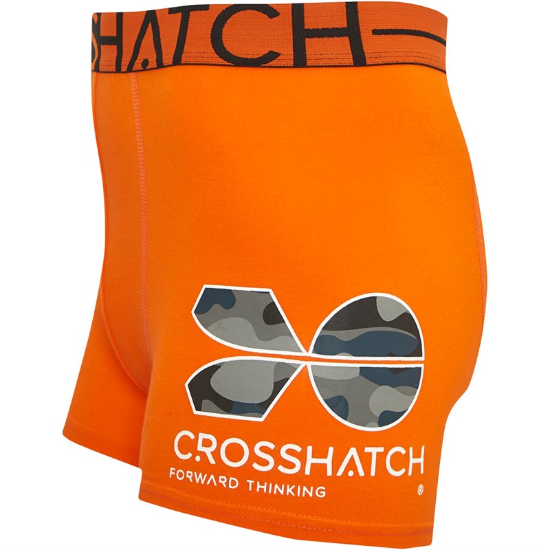 Crosshatch Mens Endocamo Five Pack Boxers Orange
