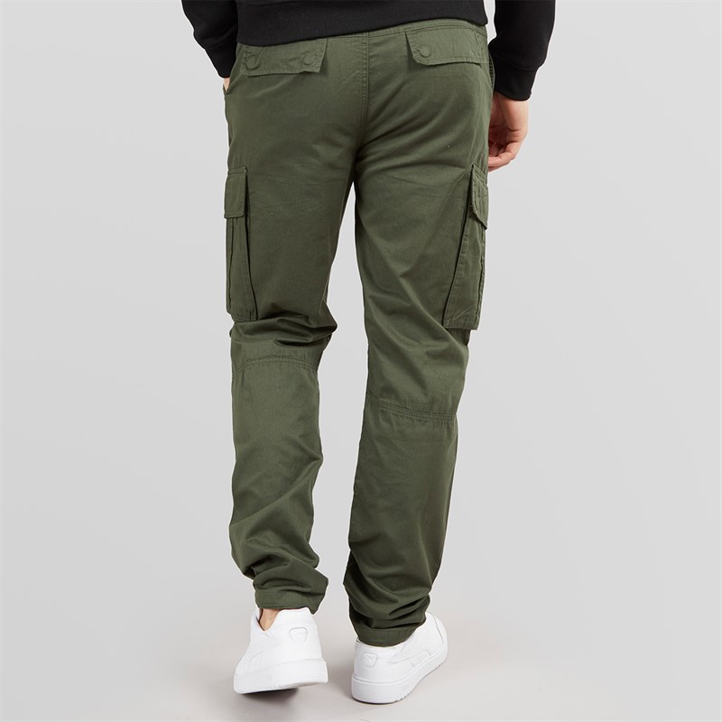 Crosshatch Mens Sidemoore Cargo Pants Olive