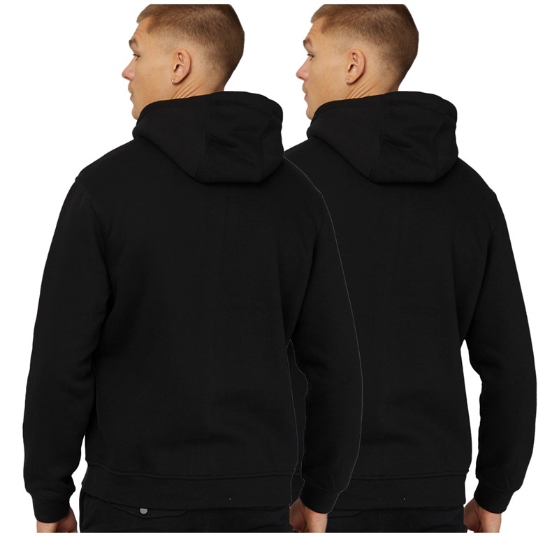 Crosshatch Mens Traymax Two Pack Hoodies Black/Black