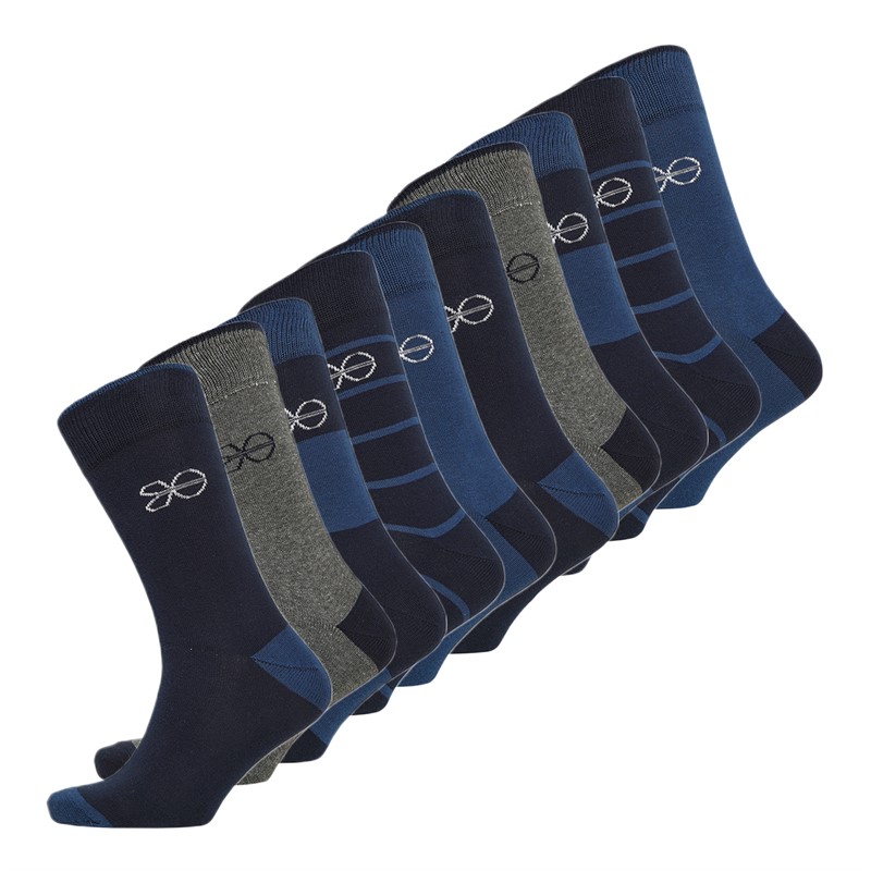 Crosshatch Mens Milato Ten Pack Socks Blue Mix