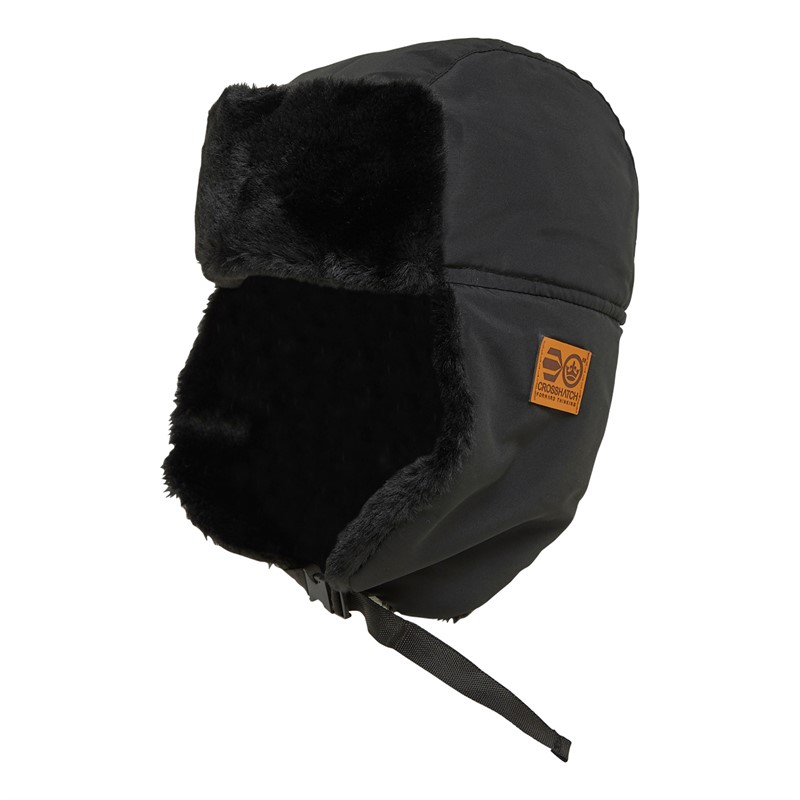 Crosshatch Mens Trapper Hat Black