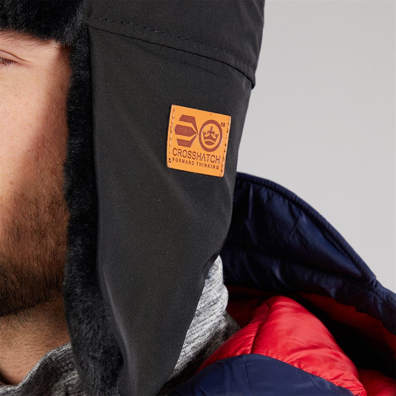 Crosshatch Mens Trapper Hat Black