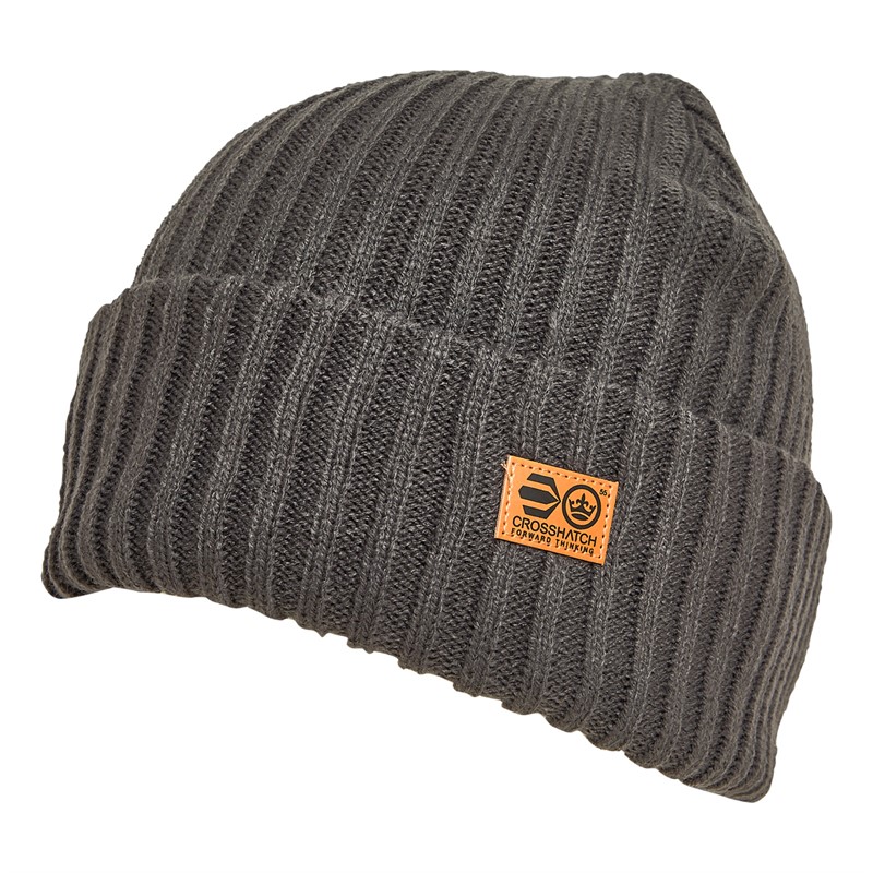 Crosshatch Mens Beanie Charcoal