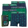 Crosshatch Mens Camogo Five Pack Boxer Shorts Ultramarine Green/Dress Blue