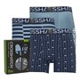 Crosshatch Herre Gridline 3-pak Boxer Shorts Faded Denim/Dress Blue